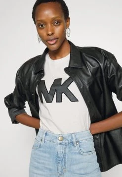 MICHAEL Michael Kors Damen SEQN LOGO TEE - T-Shirt Print - White -Michael Kors Verkäufe 03458924eb844f419fea0fdb5166a0eb