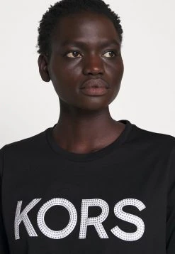 MICHAEL Michael Kors Damen T-Shirt Print - Black/silver -Michael Kors Verkäufe 09cac2f5141b40ad93964a36d27a6a83