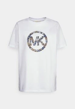 MICHAEL Michael Kors Damen CIRCLE LOGO TEE - T-Shirt Print - White -Michael Kors Verkäufe 0b742238eca84e33ad87e9dfa94755bf