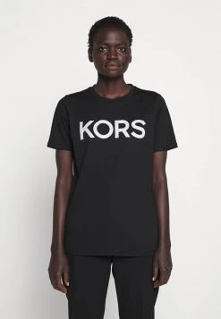 MICHAEL Michael Kors Damen T-Shirt Print - Black/silver