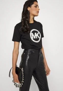 MICHAEL Michael Kors Damen STUD CIRCLE LOGO TEE - T-Shirt Print - Black 11 MICHAEL Michael Kors Damen STUD CIRCLE LOGO TEE - T-Shirt Print - Black -Michael Kors Verkäufe 14133362cca5443583d9429e4538f2e4