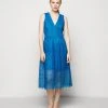 MICHAEL Michael Kors Damen MIDI DRESS - Cocktailkleid/festliches Kleid - Bright Cyan Blue -Michael Kors Verkäufe 142bfde2285340438078c6f54641cf12
