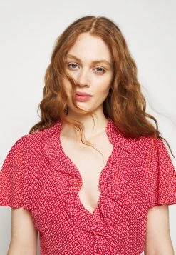 MICHAEL Michael Kors Damen PRINTED MIDI DRESS - Freizeitkleid - Crimson -Michael Kors Verkäufe 18e94e5b5167412dabfd1ea95daeb75c