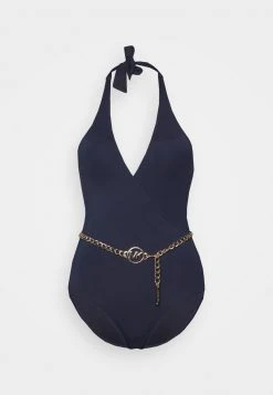 MICHAEL Michael Kors Damen CHAIN V NECK HALTER ONEPIECE BELT - Badeanzug - Navy -Michael Kors Verkäufe 1a9aeb72efb64662bee38c34423fd6a8
