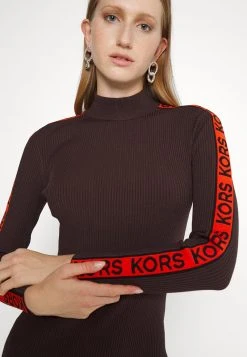 MICHAEL Michael Kors Damen TAPE - Strickkleid - Chocolate -Michael Kors Verkäufe 1b70fe545acc4e76afa8f2103727ffe6
