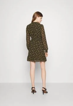 MICHAEL Michael Kors Damen PALMETTO SMOCK DRESS - Freizeitkleid - Smoky Olive -Michael Kors Verkäufe 1befb364b4cd49c38e39b7f67e31080d