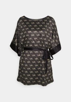 MICHAEL Michael Kors Damen MONOGRAM BELTED COVER UP - Strandaccessoire - Black -Michael Kors Verkäufe 1c88258068644c889fe28c94f60796f6