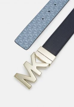 MICHAEL Michael Kors Damen PEBBLE TO LOGO ON PLAQ - Gürtel - Admiral Pale Blue -Michael Kors Verkäufe 1db21e17782a4868a9b3785fd036ef73