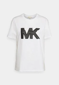 MICHAEL Michael Kors Damen SEQN LOGO TEE - T-Shirt Print - White -Michael Kors Verkäufe 26921d9933e74e53898af8f644d12924