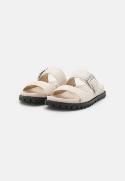 MICHAEL Michael Kors Damen GISELLE SLIDE - Pantolette Flach - Light Cream -Michael Kors Verkäufe 2d3943f2ea1b433ba58263a610dd2a9d