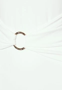 MICHAEL Michael Kors Damen ICONIC SOLIDS SASH LOGO V NECK ONEPIECE - Badeanzug - White -Michael Kors Verkäufe 30504830bea64f2da09ef3e02c91c800