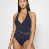 MICHAEL Michael Kors Damen CHAIN V NECK HALTER ONEPIECE BELT - Badeanzug - Navy -Michael Kors Verkäufe 32525e29a64c4ccab39a8f1bfb09aada