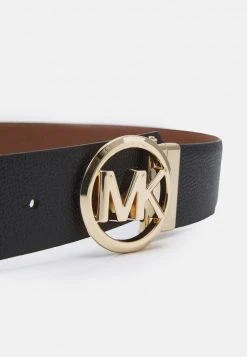 MICHAEL Michael Kors Damen REVERSIBLE BELT - Gürtel - Black/luggage/gold-coloured -Michael Kors Verkäufe 340153f2f8004b43b2f89592a847bddb