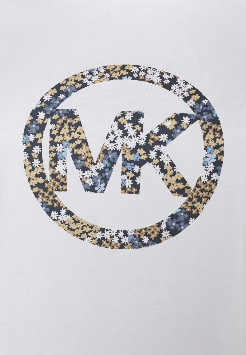 MICHAEL Michael Kors Damen FLORAL CIRCLE LOGO TEE - T-Shirt Print - White 5 MICHAEL Michael Kors Damen FLORAL CIRCLE LOGO TEE - T-Shirt Print - White – Bild 3
