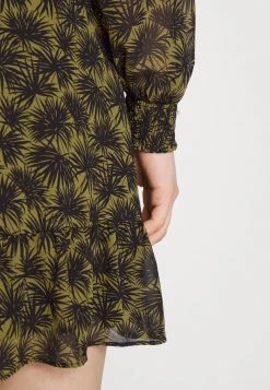 MICHAEL Michael Kors Damen PALMETTO SMOCK DRESS - Freizeitkleid - Smoky Olive -Michael Kors Verkäufe 464064d54cd848b68dcc2915284781f2