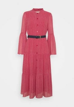 MICHAEL Michael Kors Damen PRINTED BELTED SHIFT DRESS - Blusenkleid - Crimson -Michael Kors Verkäufe 477f5eeb48104a90af700d92bd550e60