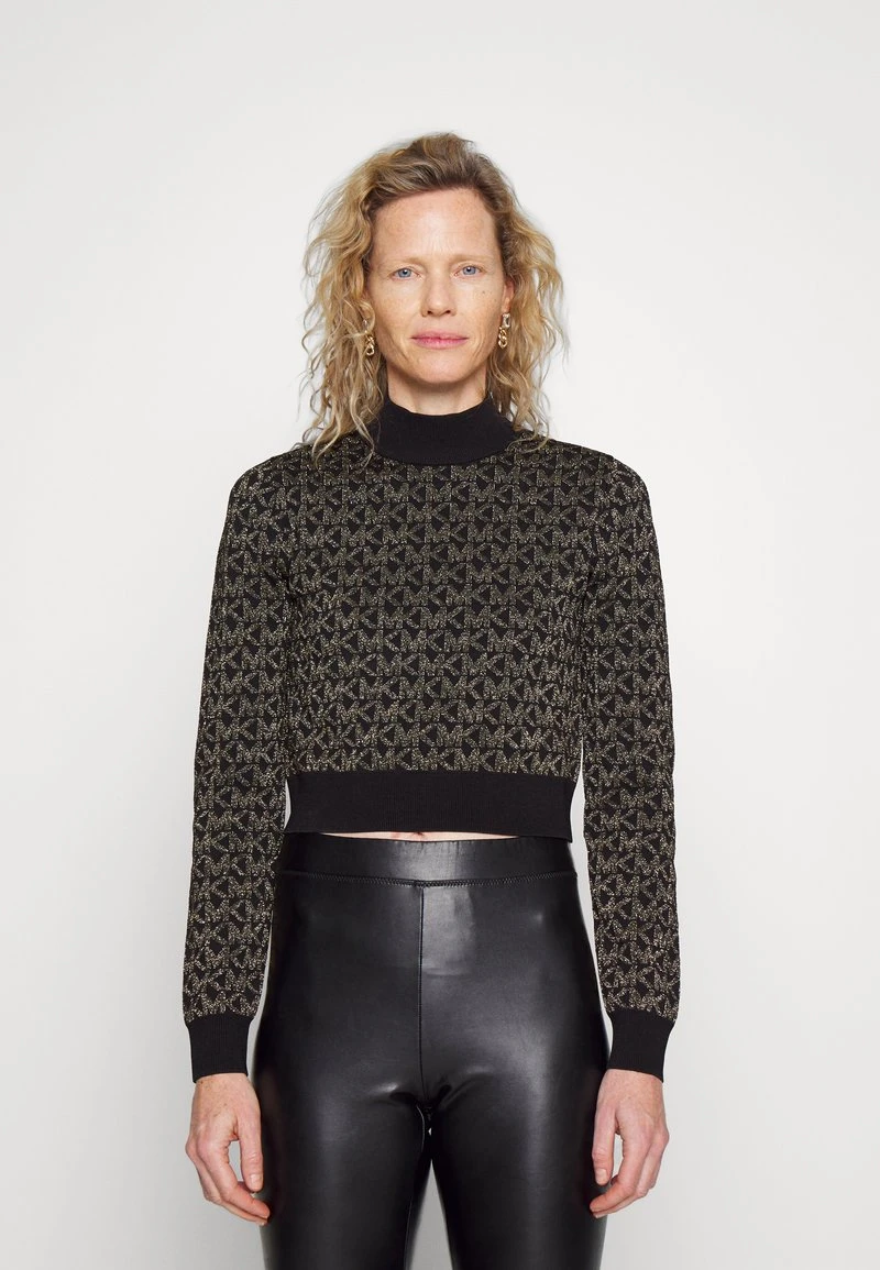 DOT CROP TOP - Strickpullover - black/gold MICHAEL Michael Kors Damen DOT CROP TOP - Strickpullover - Black/gold -Michael Kors Verkäufe 4b36fd28f93344f7b89f135e3d8b1cda