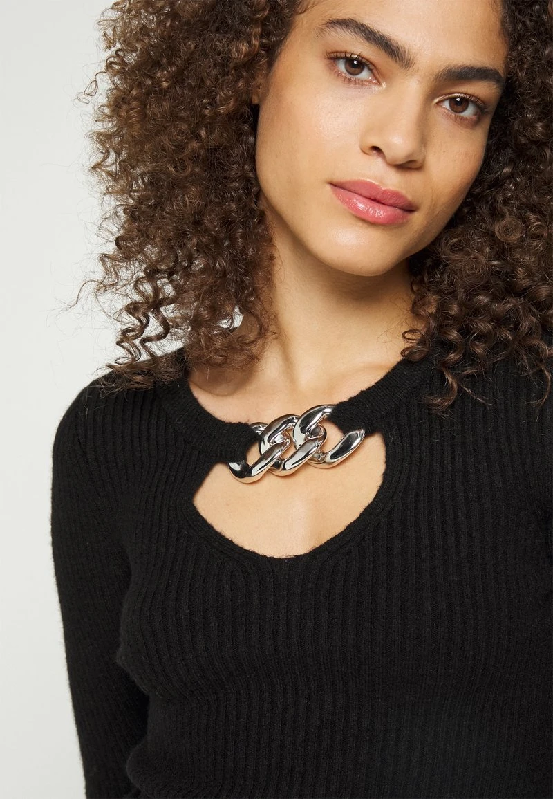 MICHAEL Michael Kors Damen CHAIN CUT OUT CROP - Strickpullover - Black 7 MICHAEL Michael Kors Damen CHAIN CUT OUT CROP - Strickpullover - Black – Bild 5