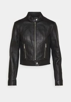 MICHAEL Michael Kors Damen PONTI COMBO - Lederjacke - Black -Michael Kors Verkäufe 500c1fe0a6ec4ba49bf97d9e2ce1a256