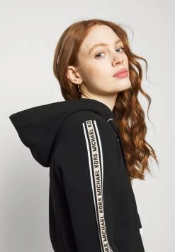 MICHAEL Michael Kors Damen LOGO ZIP HOODIE - Strickjacke - Black -Michael Kors Verkäufe 57aacd272e214a099d223da82251d94b