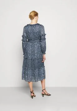 MICHAEL Michael Kors Damen MAXI DRESS WITH MINI RUFFLES - Maxikleid - Chambray -Michael Kors Verkäufe 59920fe379d540bbbf4799dcbdc45bdd