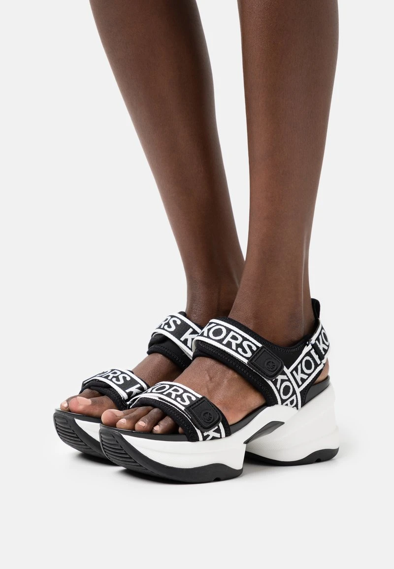MICHAEL Michael Kors Damen OLYMPIA - Plateausandalette - Black/white 3 MICHAEL Michael Kors Damen OLYMPIA - Plateausandalette - Black/white