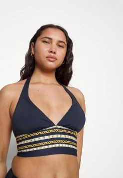 MICHAEL Michael Kors Damen CHAIN BORDER HALTER - Bikini-Top - Navy -Michael Kors Verkäufe 629d73fdf4b94b6aa2819f17a8eb62aa