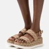 MICHAEL Michael Kors Damen PRESLEY - Plateausandalette - Beige/ebony