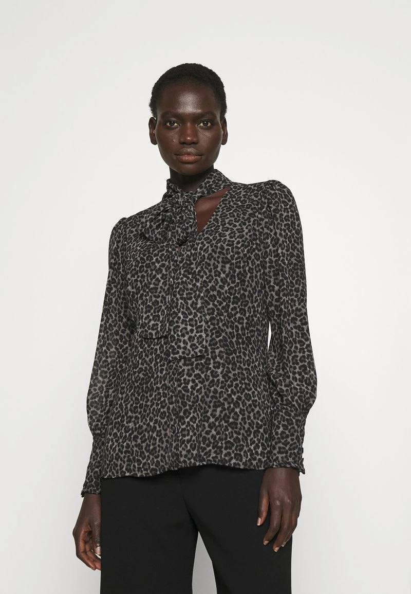 MICHAEL Michael Kors Damen CHEETAH TIE - Bluse - Malachitegry 3 MICHAEL Michael Kors Damen CHEETAH TIE - Bluse - Malachitegry