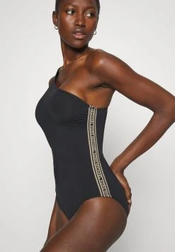 MICHAEL Michael Kors Damen LOGO CUT OUT ONE SHOULDER ONEPIECE - Badeanzug - Black -Michael Kors Verkäufe 781604ff5086432289f1b874eb0b3f4d