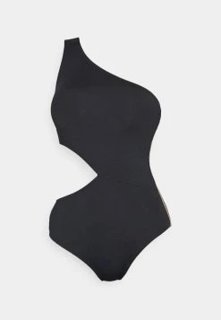 MICHAEL Michael Kors Damen LOGO CUT OUT ONE SHOULDER ONEPIECE - Badeanzug - Black -Michael Kors Verkäufe 7869c201fed64d95bbae8baf90985339