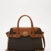 MICHAEL Michael Kors Damen CARMEN FLAP BELTED SATCHEL - Handtasche - Brown/acorn -Michael Kors Verkäufe 78989f8249054cb9bd4691771375ccd9