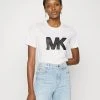 MICHAEL Michael Kors Damen SEQN LOGO TEE - T-Shirt Print - White -Michael Kors Verkäufe 79123f5827694d0a9056028edc7e345e