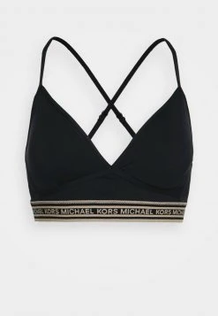 MICHAEL Michael Kors Damen LOGO ELASTIC SPORTY BRALETTE - Bikini-Top - Black -Michael Kors Verkäufe 88ec1c62d3fd435bbf60cb4c25145f2c