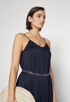 MICHAEL Michael Kors Damen PLEATED SLIP MIDI DRESS - Cocktailkleid/festliches Kleid - Midnightblue -Michael Kors Verkäufe 8a3718a0b41341f99e18221a7d5f9248