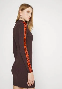 MICHAEL Michael Kors Damen TAPE - Strickkleid - Chocolate -Michael Kors Verkäufe 910ebf9edb3b4a1aac65ab92d2b35b94
