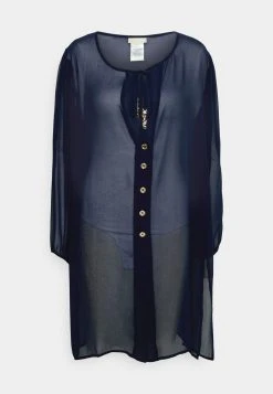 MICHAEL Michael Kors Damen LARGE GROMMET BUTTON FRONT COVERUP - Strandaccessoire - Navy -Michael Kors Verkäufe 9356186ba6fa487685d89a713ce90eb5