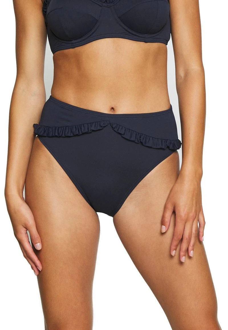 MICHAEL Michael Kors Damen ICONIC SOLIDS RUFFLED HIGH LEG BOTTOM - Bikini-Hose - New Navy 3 MICHAEL Michael Kors Damen ICONIC SOLIDS RUFFLED HIGH LEG BOTTOM - Bikini-Hose - New Navy
