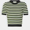 MICHAEL Michael Kors Damen TRI COLOR STRIPE TEE - T-Shirt Print - Leaf Green -Michael Kors Verkäufe 9d2c7e09a2ca435ea3631bcdf7030a4b