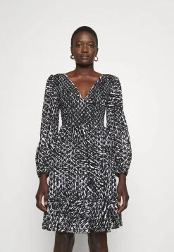 MICHAEL Michael Kors Damen ZEBRA SMOCK DRESS - Cocktailkleid/festliches Kleid - White/black