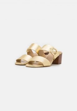 MICHAEL Michael Kors Damen SUMMER MID - Pantolette Hoch - Pale Gold -Michael Kors Verkäufe a41d2a0c0dc140ee8255ba5b45c57dc0