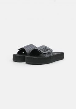 MICHAEL Michael Kors Damen PLATFORM SLIDE - Pantolette Flach - Gunmetal -Michael Kors Verkäufe a6b770e7742e4263ba6e150ce667138d