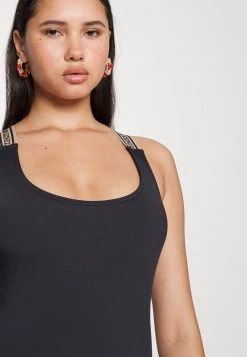 MICHAEL Michael Kors Damen LOGO ELASTIC SCOOP NECK ONEPIECE - Badeanzug - Black -Michael Kors Verkäufe acd60a3050354bdca462ecc894c3d430