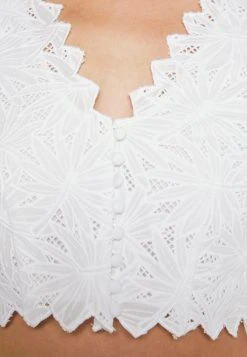 MICHAEL Michael Kors Damen PALM EYELET CROP TOP - Langarmshirt - White -Michael Kors Verkäufe b4cdbd10df894aa6aa223e6e5c551d8e