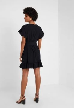 MICHAEL Michael Kors Damen RUFFLE WRAP DRESS - Freizeitkleid - Black -Michael Kors Verkäufe b6af0485a84848ef9d8d2822513fce6d