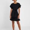 MICHAEL Michael Kors Damen RUFFLE WRAP DRESS - Freizeitkleid - Black -Michael Kors Verkäufe b8b036caaa064ad1a96342937a13c9a6