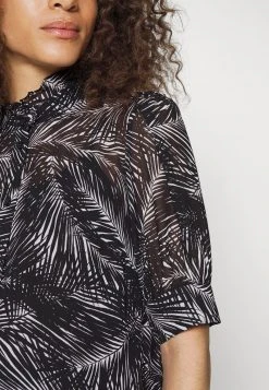 MICHAEL Michael Kors Damen PALM SHORT PUFF - Bluse - White/black -Michael Kors Verkäufe b9ee93c0bcf44cc1b806575f64d250e6