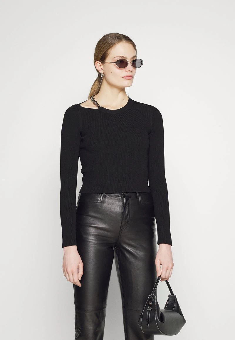 MICHAEL Michael Kors Damen CHAIN CUTOUT FITTED - Strickpullover - Black 6 MICHAEL Michael Kors Damen CHAIN CUTOUT FITTED - Strickpullover - Black – Bild 4