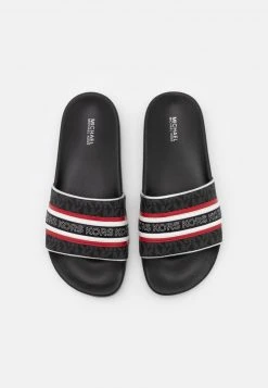 MICHAEL Michael Kors Damen GIMORE SLIDE - Pantolette Flach - Black/crimson -Michael Kors Verkäufe c052cc0b1d1a49a483ba4dae955adede