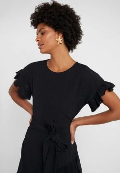 MICHAEL Michael Kors Damen RUFFLE WRAP DRESS - Freizeitkleid - Black -Michael Kors Verkäufe c0ea9c84be1b4b2798cde1e262c36061